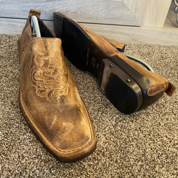 Mark Nason Rock Never Dies Brown Distressed Leather Loafers Shoes Size 10.5 - Picture 7 of 12